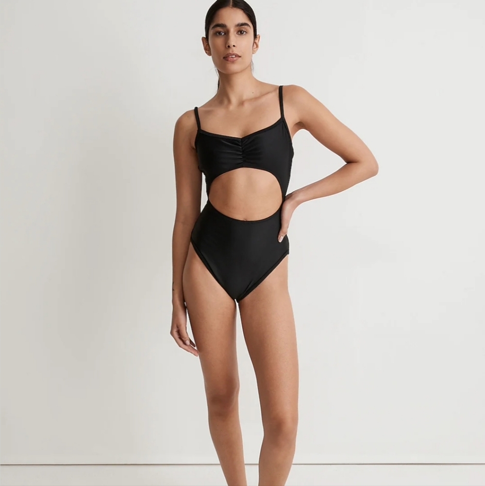 Madewell Cinched Cut-Out One Piece Swimsuit Size Small